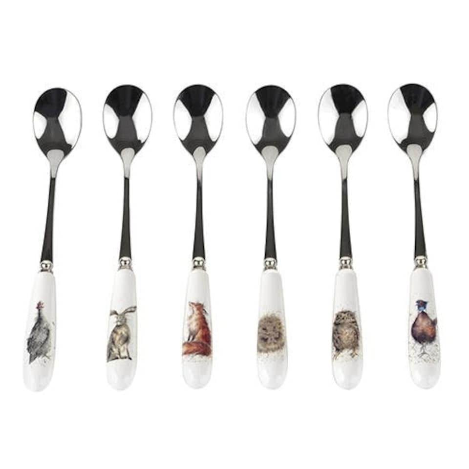 image 1 of Wrendale Designs Country Animal Set Of 6 Tea Spoons
