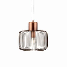 Nicola Cylindrical 1 Light Ceiling Wire Pendant Antique Copper, E27