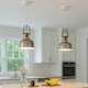 image 2 of CGC GEORGIE Industrial Metal Pendant Light Champagne & White inner with Brass Fitting Gold | Champagne
