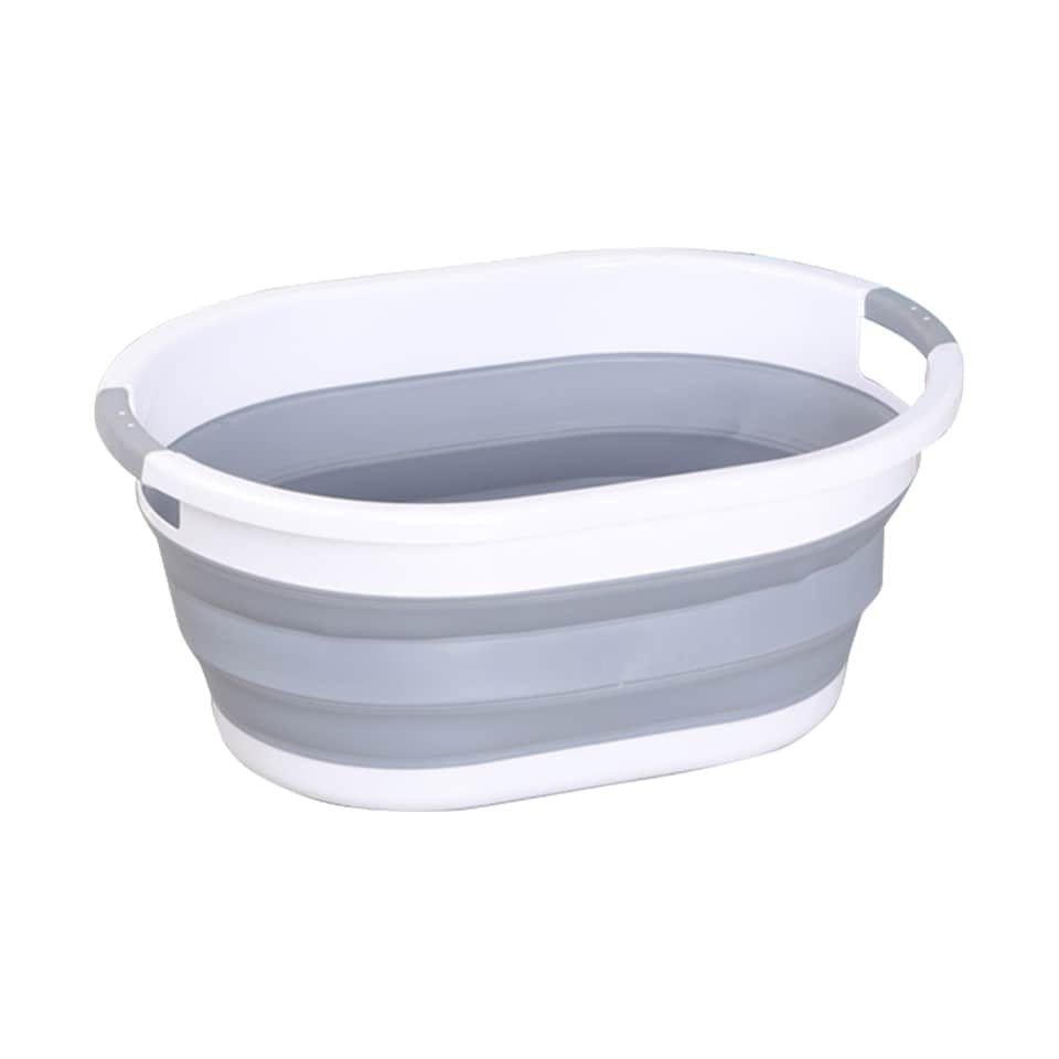 image 1 of 39L Collapsible Plastic Laundry Basket, Foldable Washing Laundry Hamper