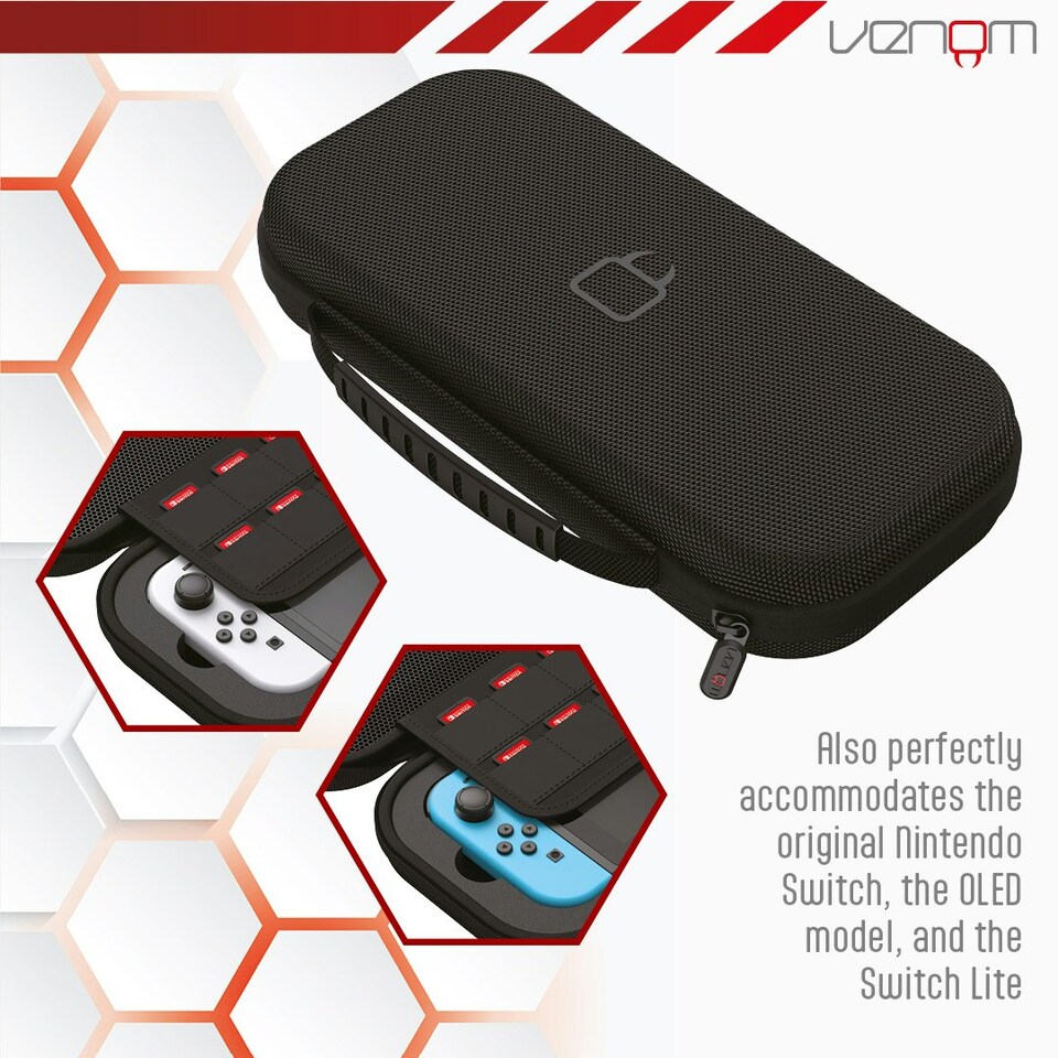image 1 of Venom Nintendo Switch 2 Carry Case with Screen Protector Black