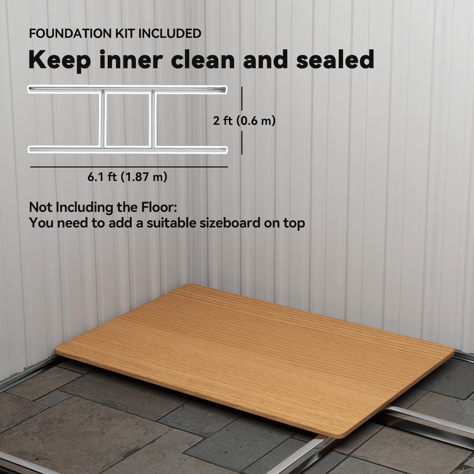 image 1 of Outsunny 7 x 4ft Outdoor Storage Shed, Lean to Metal Garden Shed with Foundation Kit for Log, Rubbish Bin, Tool, Lawnmower, Bike, Black