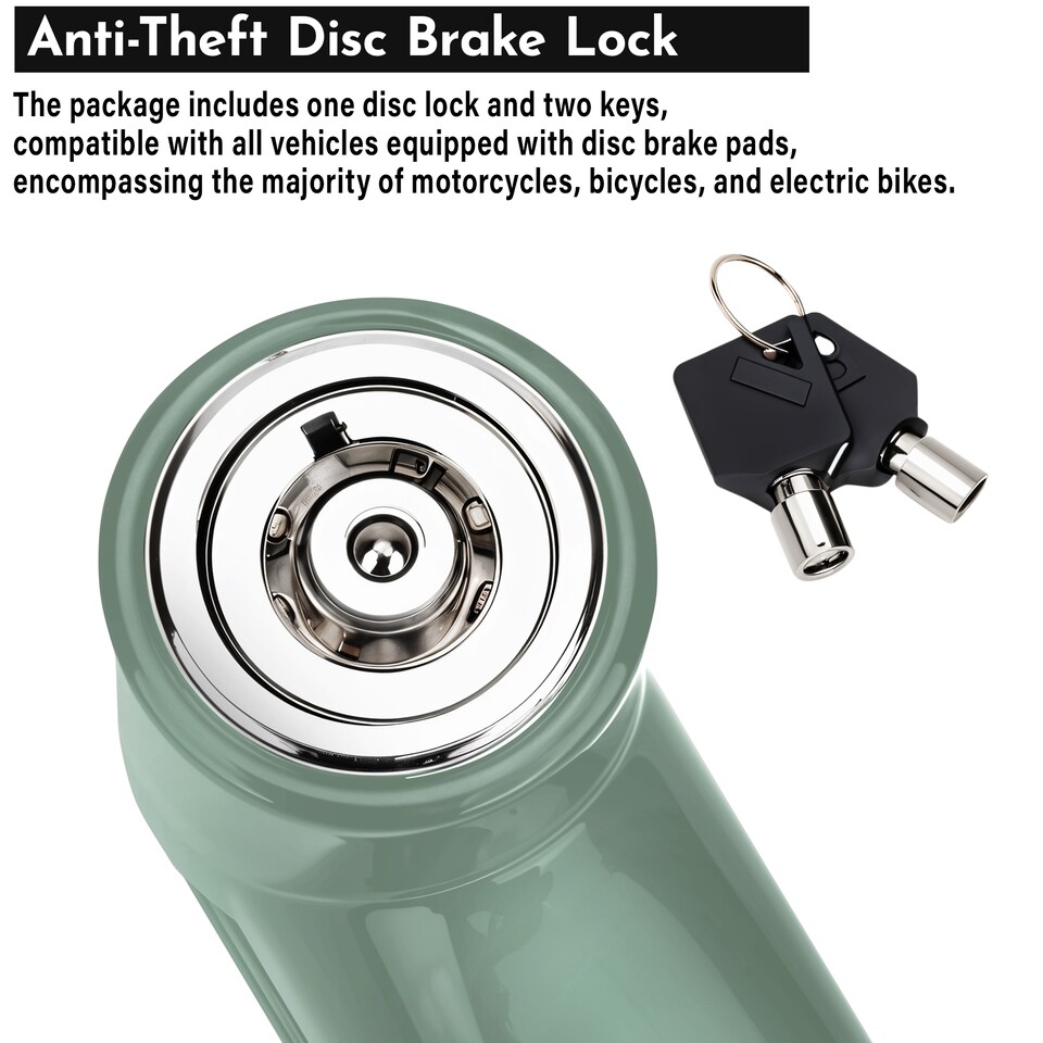 image 1 of Anti-Theft Disc Brake Lock Heavy-Duty with 2 Keys for Bicycles