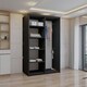 image 3 of Sliding wardrobes 4U Modern Full Mirror Sliding Door Wardrobe Multi Size & Color Options - 100cm Black | 100cm