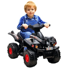 AIYAPLAY 6V Kids Electric Quad Bike with Music, Forward Function, Black