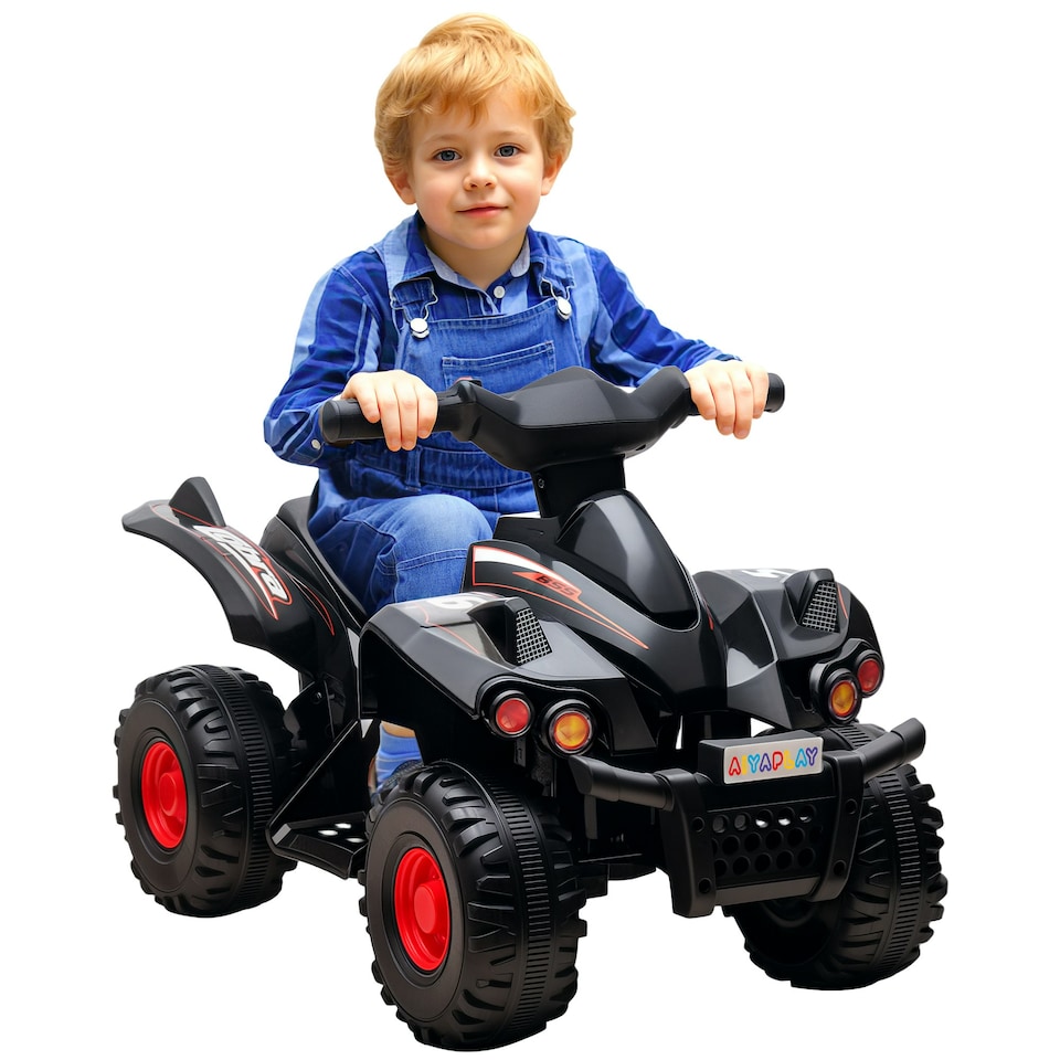 image 1 of AIYAPLAY 6V Kids Electric Quad Bike with Music, Forward Function, Black