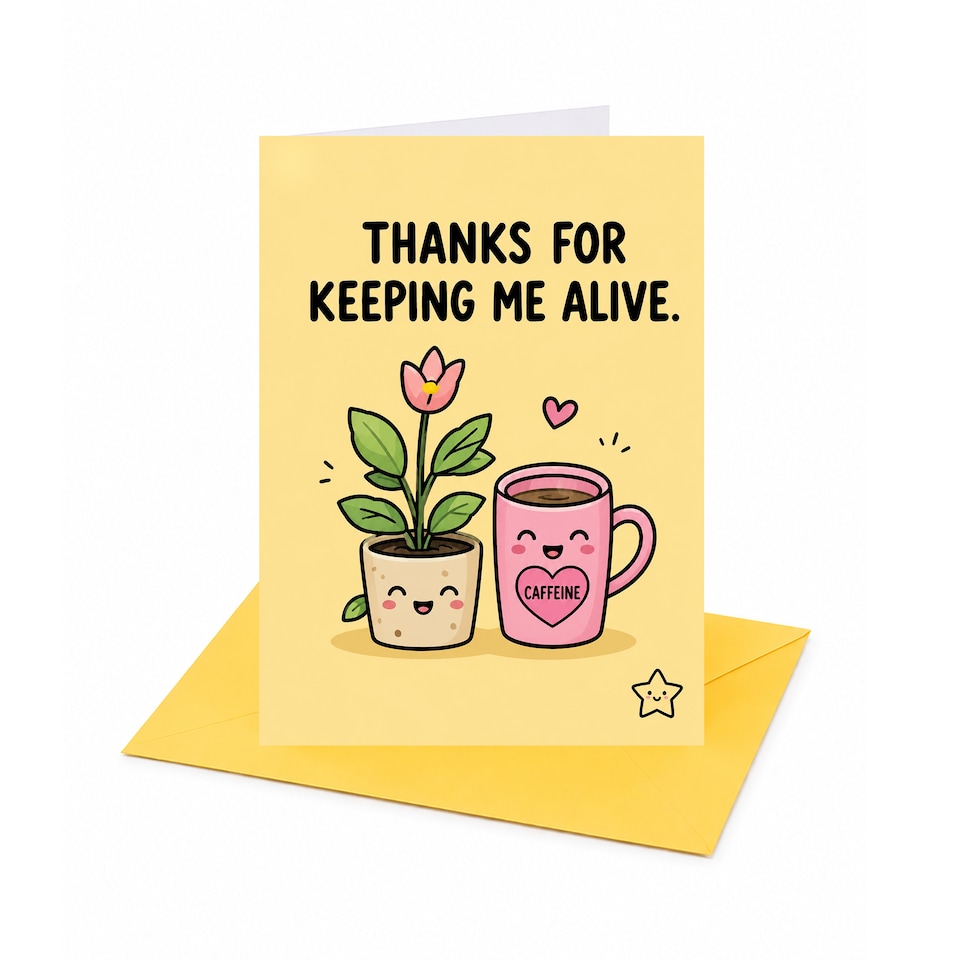 image 1 of Thanks for Keeping Me Alive Open Greeting Card