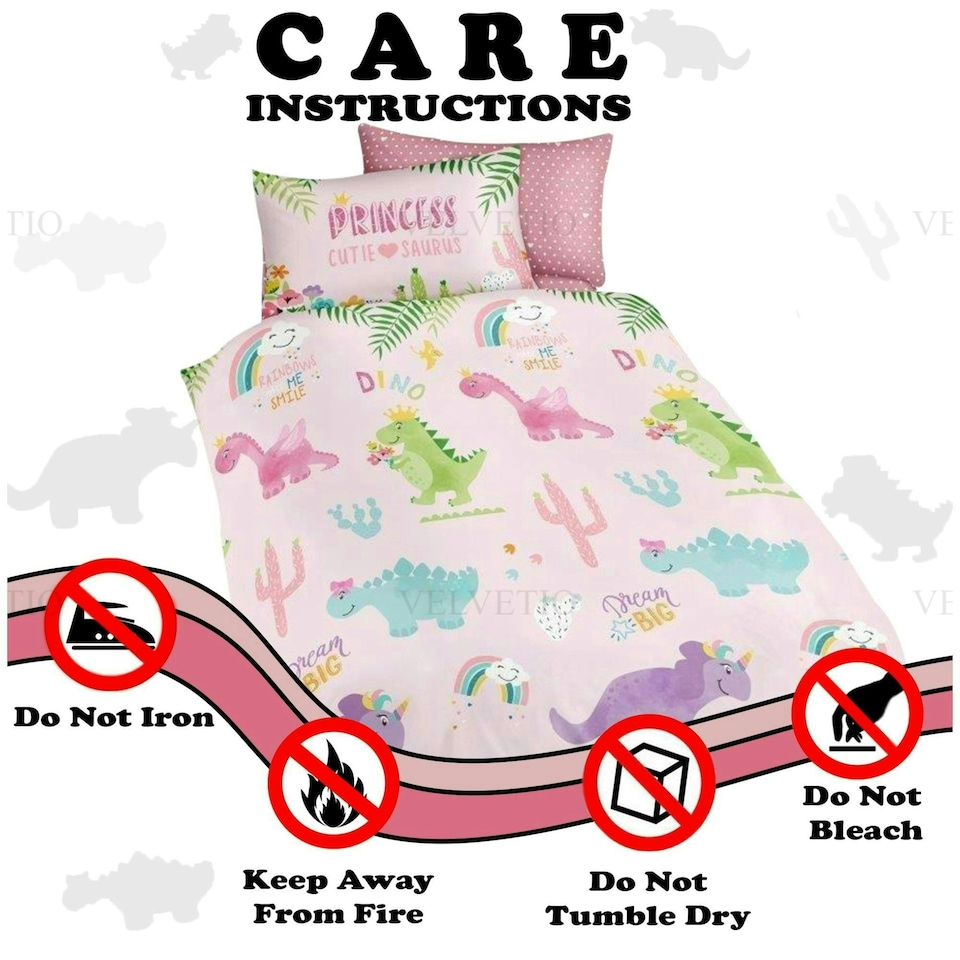 image 1 of VELVETIO Cutie Suraus Duvet Cover Set Polycotton Kids Bedding Coverlet Pink | Single