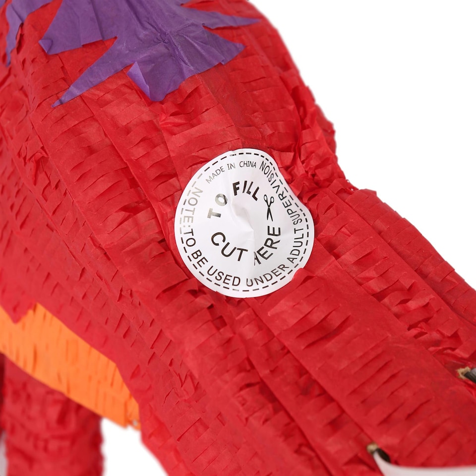 image 1 of Fax Potato T-Rex Pinata Set with Stick & Blindfold - Pink Stick