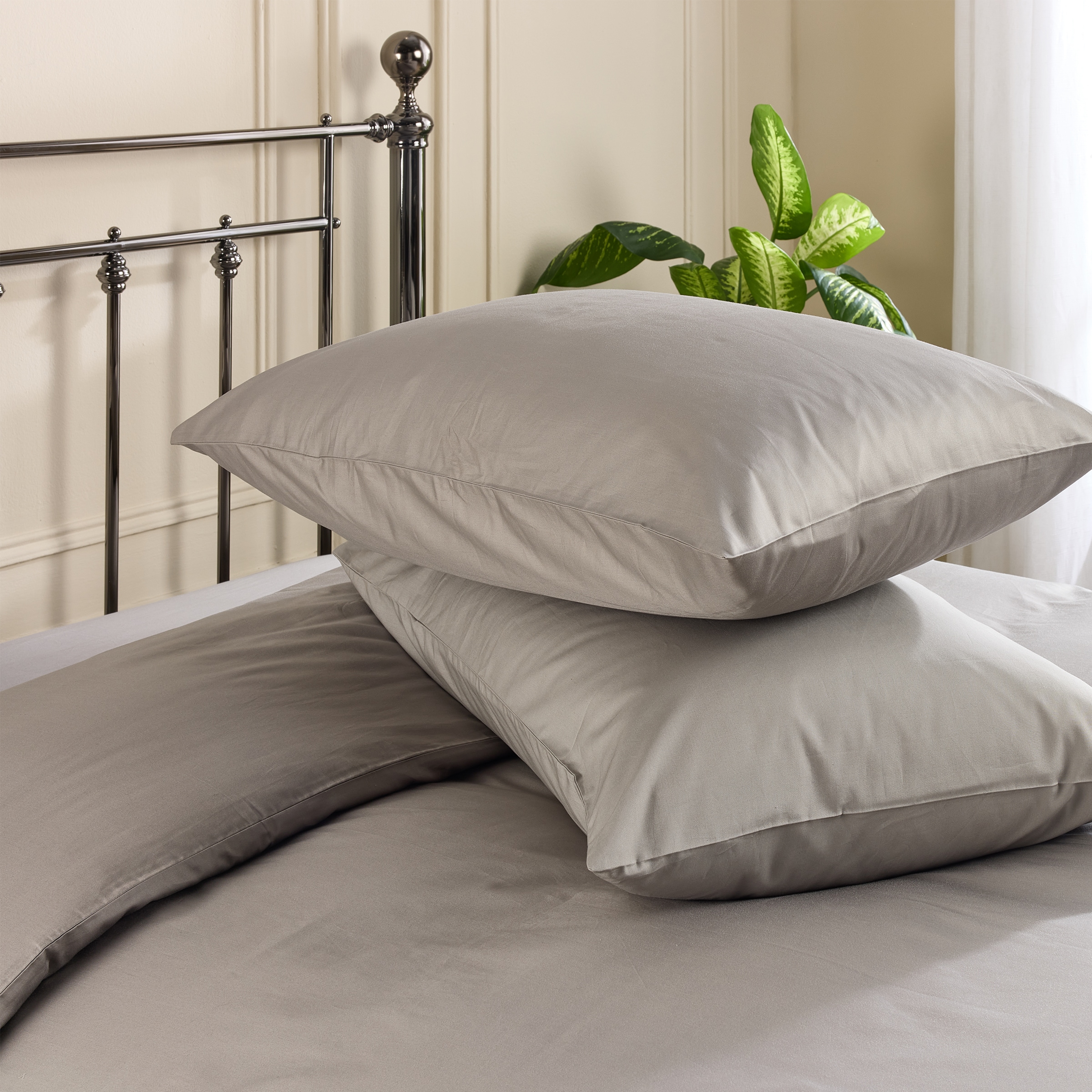 Hotel Pure Luxury 5 Star Classic Pillowcase - Pair Grey | Grey