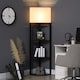 image 2 of HOMCOM Corner Floor Lamp with Shelves, Modern Tall Standing Lamp with Chain Switch for Living Room, Bedroom, Bulb Not Included, Black