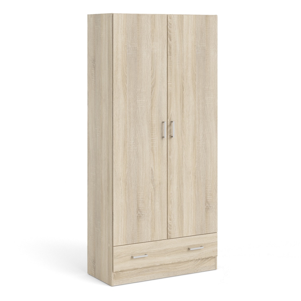 image 1 of Space Wardrobe with 2 Doors + 1 Drawer in Oak 1750