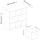 image 5 of Asymmetrical 8 White Cube Bookcase Shelf Storage Unit with 3 Fabric Drawer Inserts | Multi | White & Grey Drawer | 1