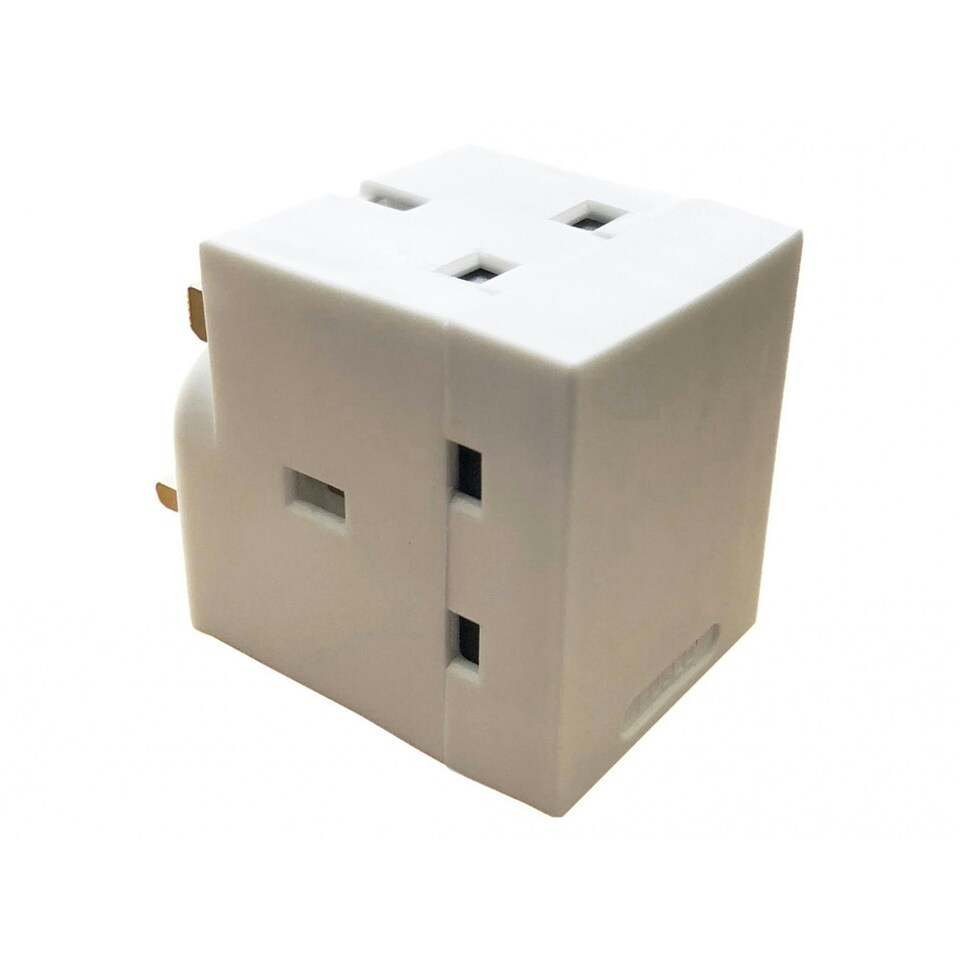 Dencon 3 Way Adaptor 13a Fused - Multi Colour - One Size