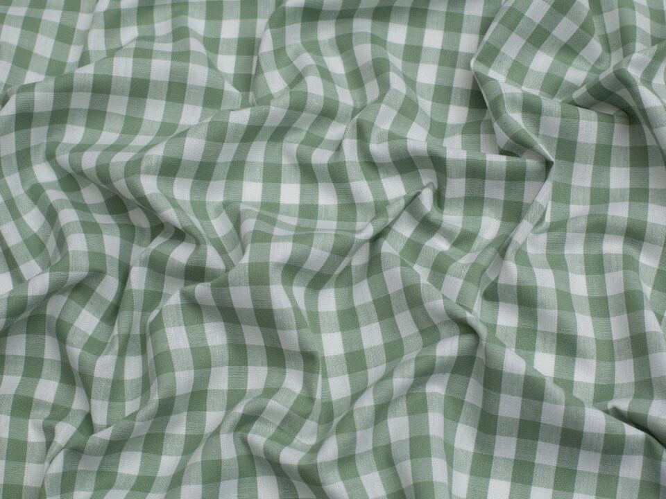 Minerva Core Range Green 3/8 inch Check Vintage Gingham Fabric for Dressmaking, 142.5cm / 56" Wide - per metre