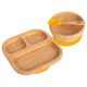 image 1 of Tiny Dining Children's Bamboo Suction Dinner Set - Yellow