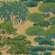 image 1 of Woodland Wonder Wallpaper in Greens and Teal on Gold | Gold | Greens and Teal on Gold | 50cm x 10m