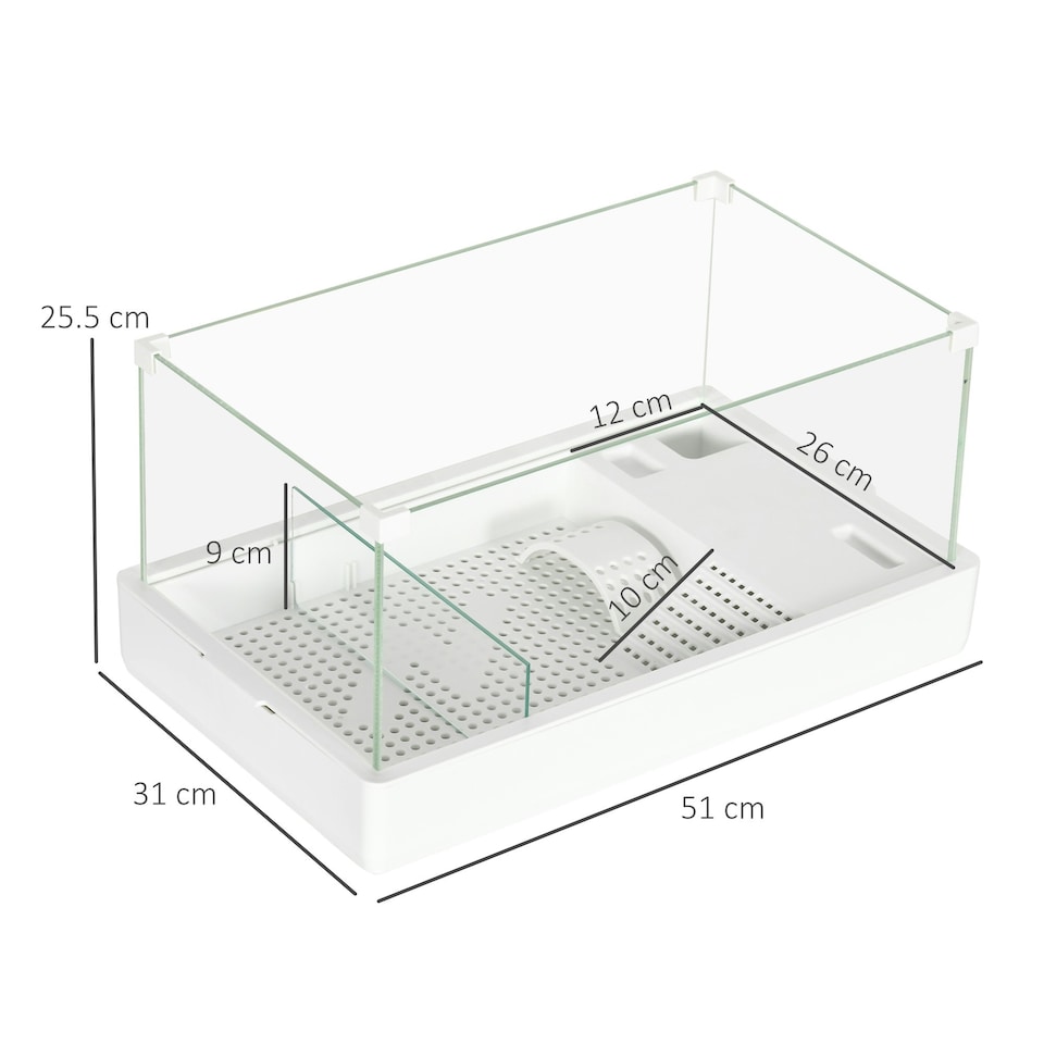 image 1 of PawHut Turtle Tank, Glass Tank w/ Basking Platform, Reptile Habitat