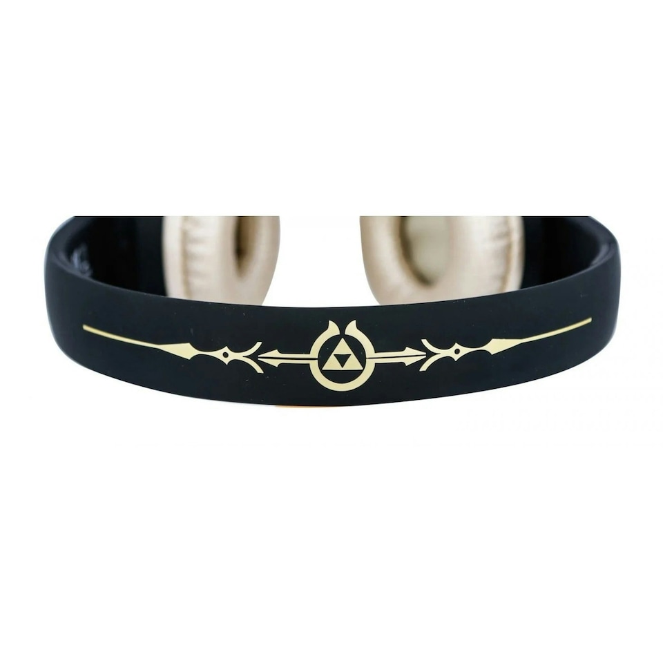 image 1 of The Legend Of Zelda Childrens/Kids Logo Interactive Headphones - Black/Gold - One Size
