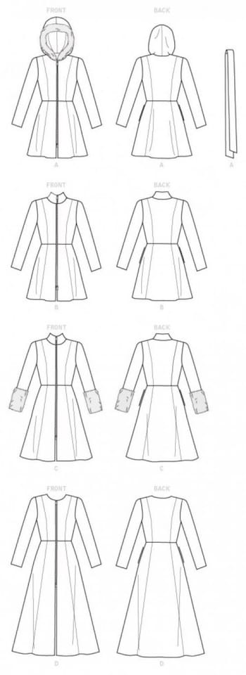image 1 of McCall's 7848 Paper Sewing Pattern – Women’s Coats & Belts, Size B5 (8–10–12–14–16), Intermediate