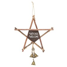 Something Different Witches Welcome Willow Pentagram Door Sign Set - Brown/White - One Size