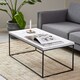 image 3 of Barossa Coffee Table with White Marble Effect Top & Black Steel Base 110x55x45cm