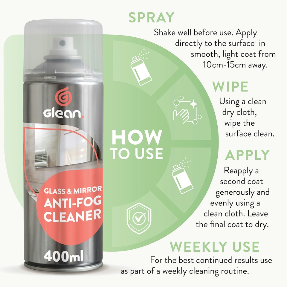 image 1 of Glean Glass Mirror Anti-Fog Cleaner