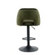 image 3 of SONARA Set of 1 Adjustable Velvet Upholstered Breakfast Bar Stools | Green