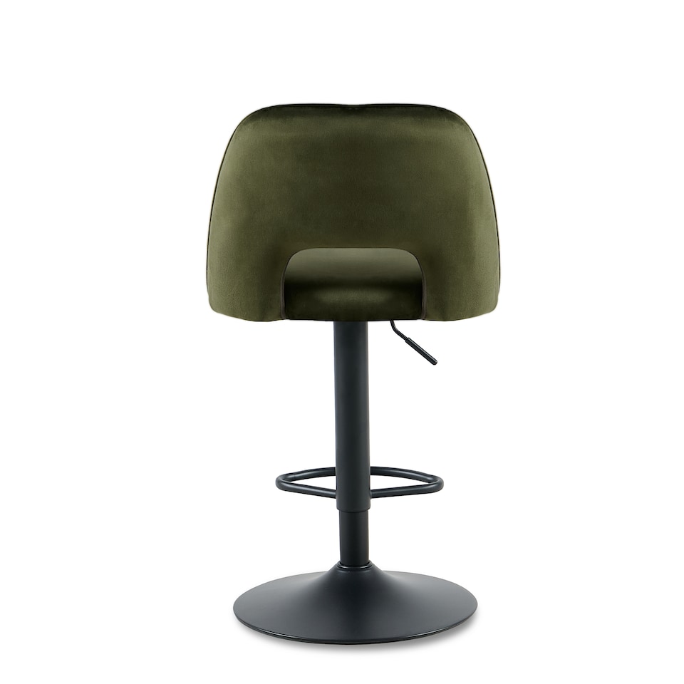 image 1 of SONARA Set of 1 Adjustable Velvet Upholstered Breakfast Bar Stools | Green