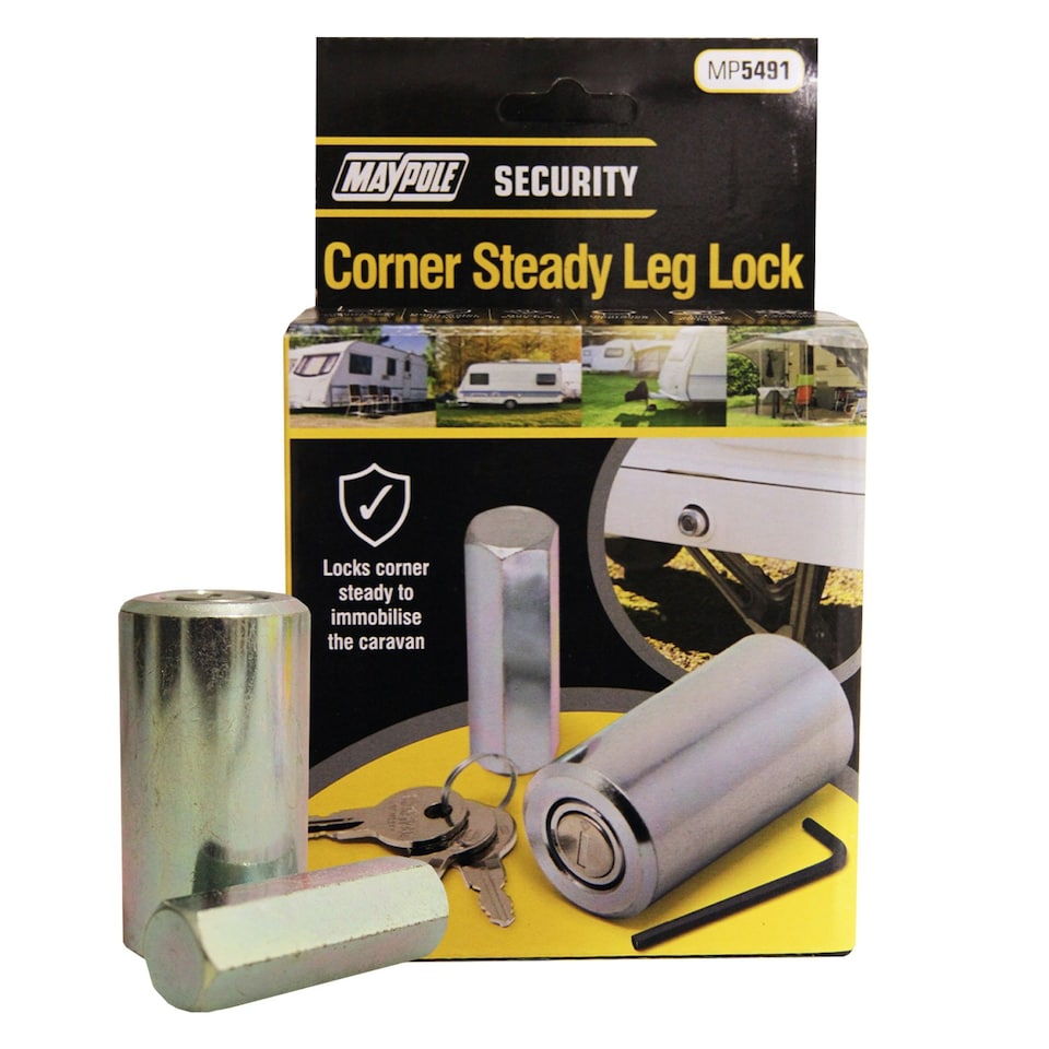 image 1 of Stronghold Waterproof Caravan Leg Lock - Brass - One Size