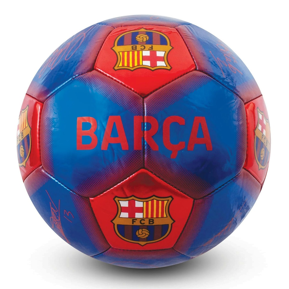image 1 of Barcelona Size 5 Metallic Signature Football Blue