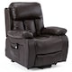 image 2 of Chester Single Motor Rise Recliner Bonded Leather Heat & Massage Chair (Brown)