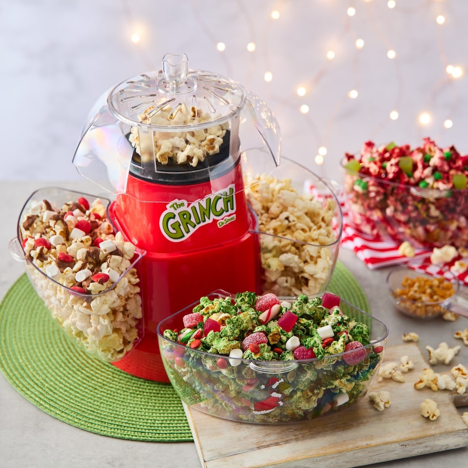 image 1 of The Grinch 4-Bowl Popcorn Maker – Red