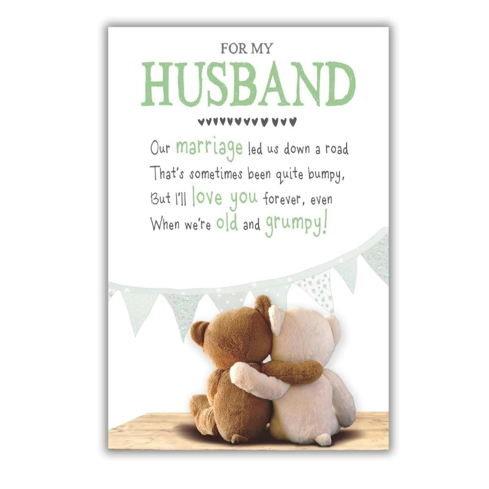 Snuggly Bumpkins, Grumpy Greetings Husband Birthday Card, "Love you Forever", Multi-Coloured, 165 x 240mm