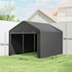 image 3 of Outsunny 6.6 x 7.8ft Outdoor Garden Storage Shed, Waterproof Bike Tent with Roll-up Zipper Door, Galvanised Metal Frame, Portable Shed Shelter Carport for Motorcycle Garden Tools, Dark Grey