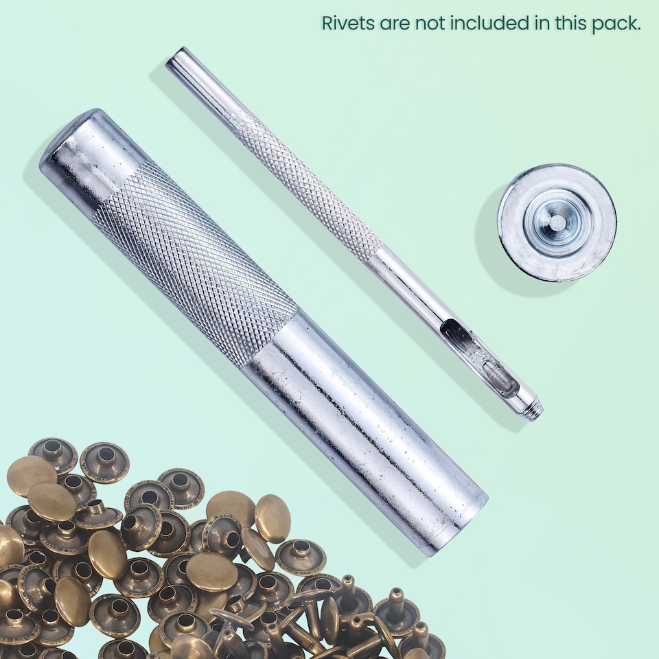 image 1 of 15mm Double Cap Rivets Fixing Hand Tool Set for Sewing & Belts