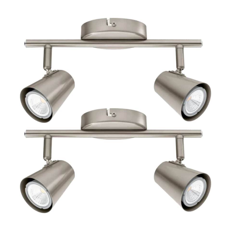 image 1 of Set of 2 Travale - Satin Nickel 2 Way Adjustable Spotlight Fittings