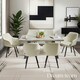 image 8 of Dining Chair Alicon - swivel armchair with padding and continuous backrest - Set of 2 Grey | Greige