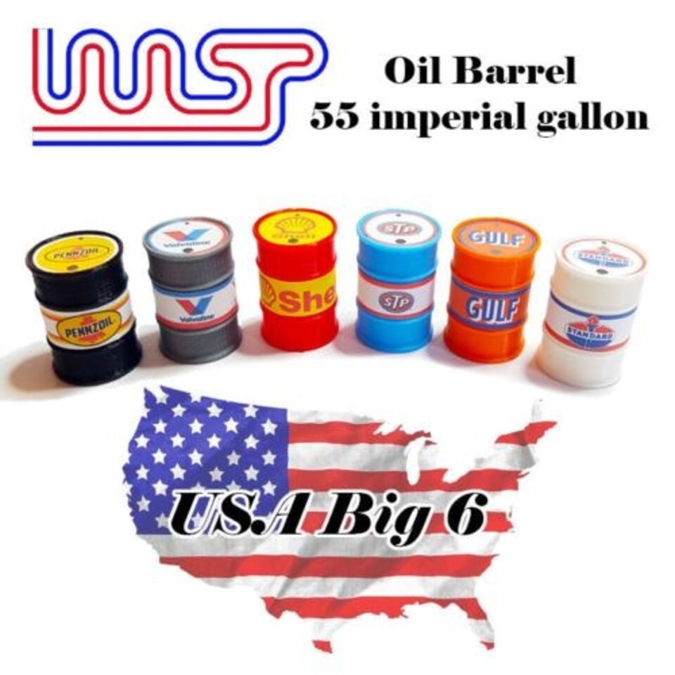 image 1 of Slot Car Trackside Scenery USA Big 6 V1 Barrel Drum x 6 New WASP