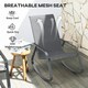 image 5 of Outsunny Garden Rocking Chairs with Armrests, High Back, Grey 
