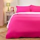 image 1 of OHS Reversible Microfibre Duvet Cover and Pillowcase Bedding Set | Pink | Light Pink | Single