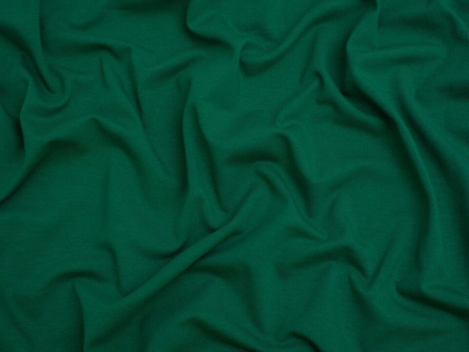 Minerva Core Range Green Organic Cotton Jersey Stretch Knit Fabric for Dressmaking, 150cm / 59" Wide - per metre