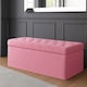 image 1 of 137cm SD Ottoman Storage Box, Pink Velvet Upholstered Chesterfield Storage Ottoman Box