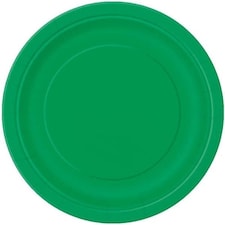 Emerald Green Round Paper Plates 22cm - Pack of 16