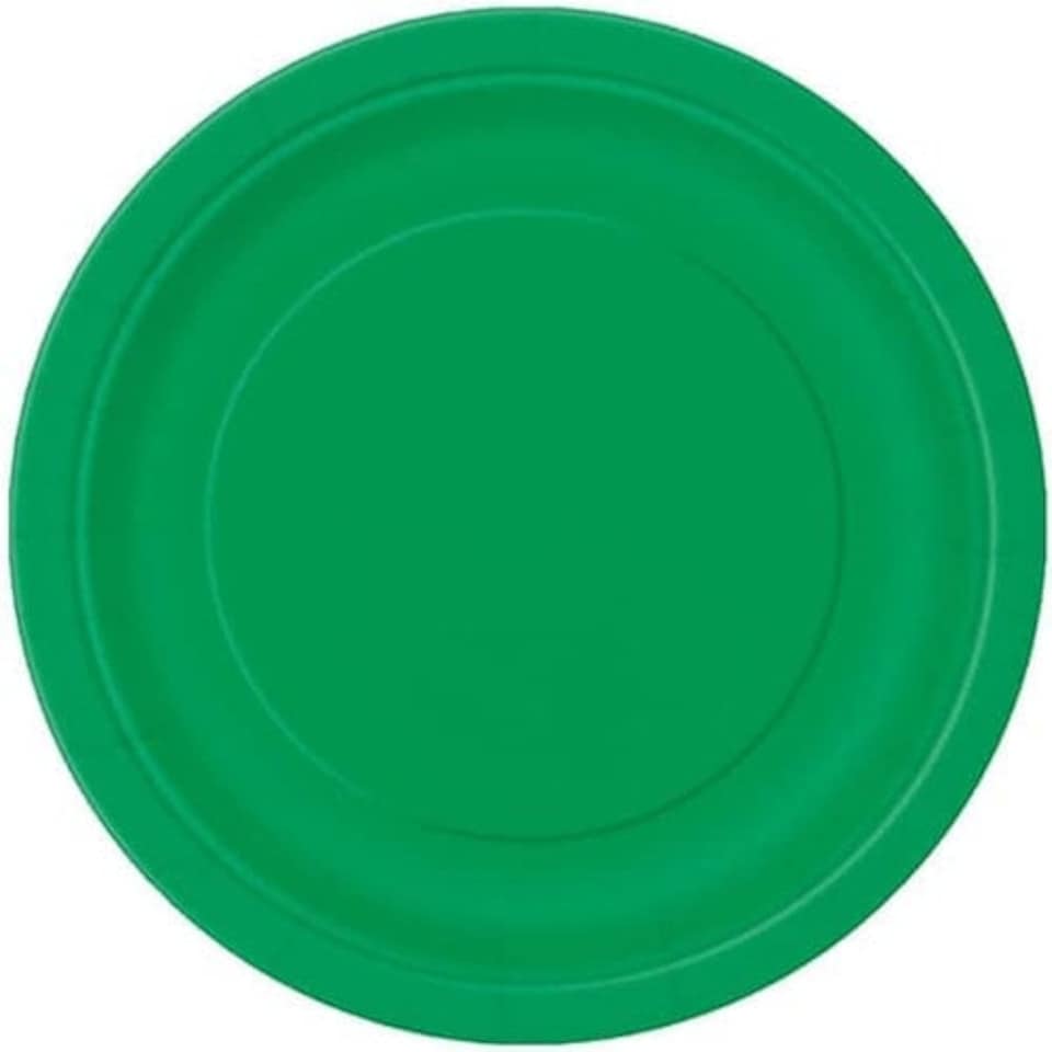 image 1 of Emerald Green Round Paper Plates 22cm - Pack of 16