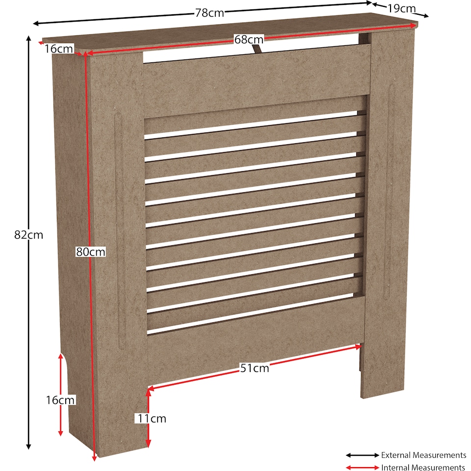 image 1 of Vida Designs Milton Radiator Cover MDF Slatted Cabinet, Unfinished, 78cm