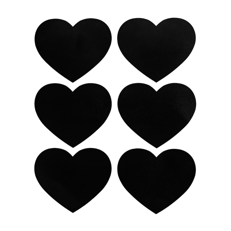 image 1 of Nicola Spring Heart Glass Storage Jar Labels - 6.5 x 5cm - Black - Pack of 6