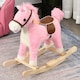 image 2 of HOMCOM Kids Plush Rocking Horse w/ Moving Mouth Tail Sounds 18-36 Months Pink