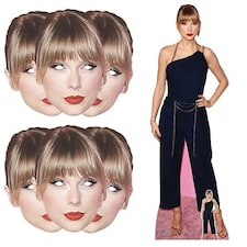 Taylor Navy Jumpsuit Lifesize Cardboard Cutout with 6 Taylor Cardboard Face Masks