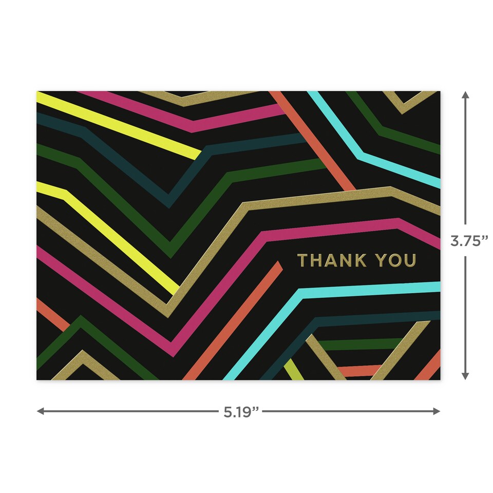 image 1 of Hallmark Pack Of 10 Thank You Cards - Neon Graphics Design